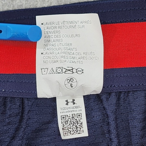 Under Armour Project Rock USA Loose Fit Mesh Shorts Mens M Red White Blue Pocket - Picture 14 of 16